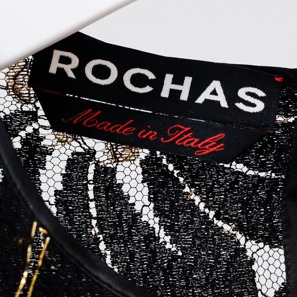Rochas Floral Black and Gold Lace Top - Picture 4 of 9